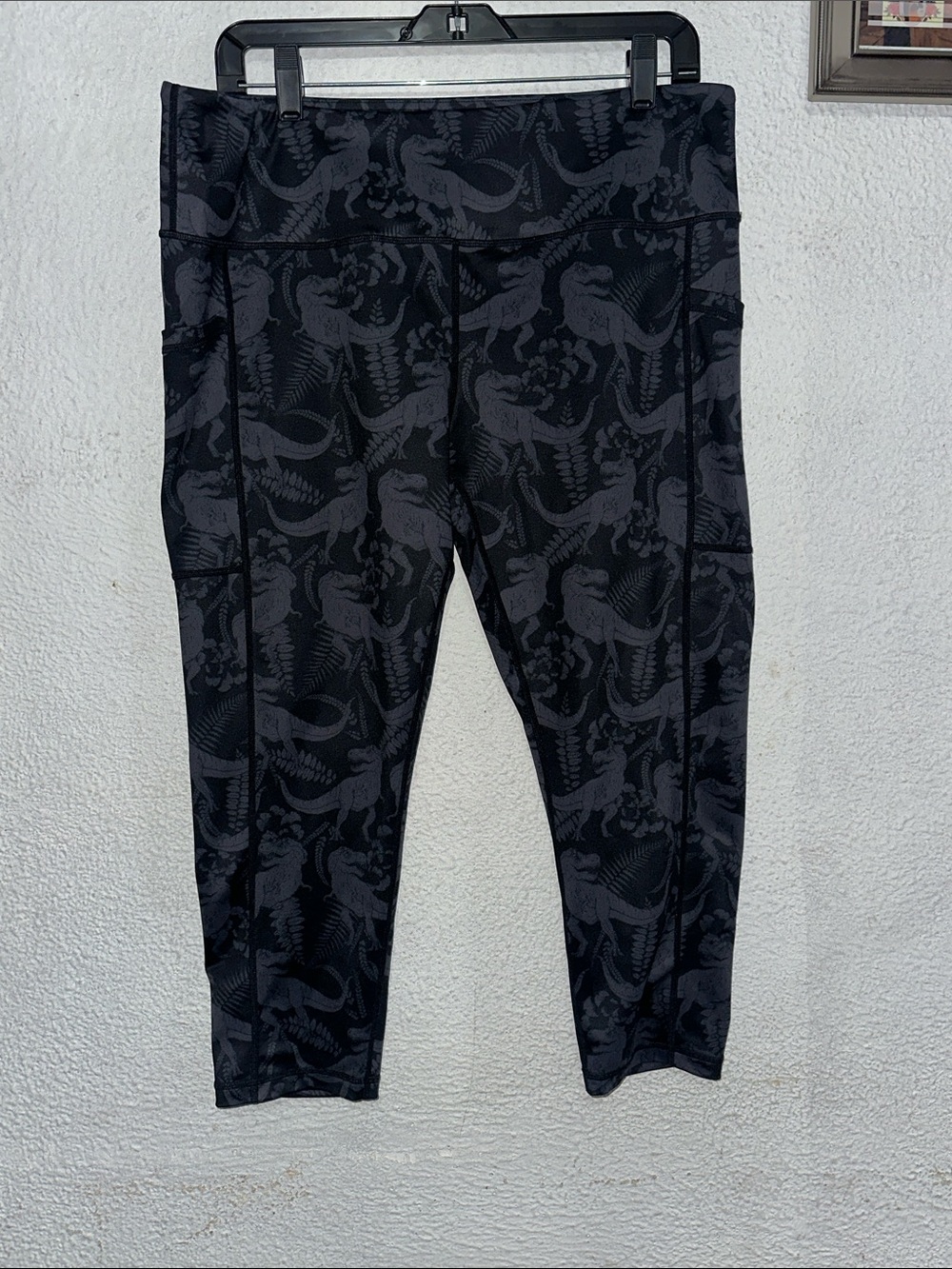Constantly Varied Gear Black & Dark Gray Dinosaur Print Leggings